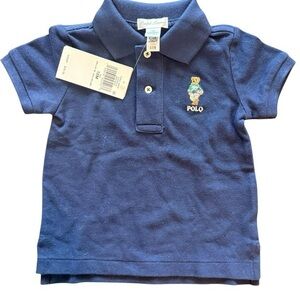 Polo by Ralph Lauren Baby Boy Mesh Collared Blue Polo Shirt Sz 12 Months NWT